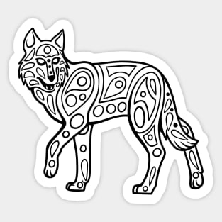 Native Inspired Wolf Sticker